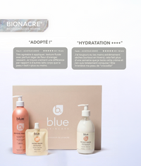 Présentation du coffret Perles de Douceur Physio Nacre, une routine hydratante pour le corps et les mains adaptée aux peaux sèches et sensibles.
